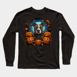 Halloween American Staffordshire terrier Long Sleeve T-Shirt